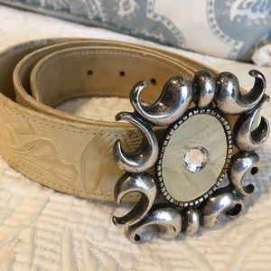 Simon Embossed Leather Belt